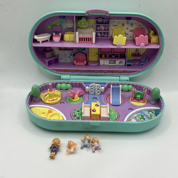 Coffret Tampons Polly Pocket 1992 Babysitting Stamper Set Vintage Bluebird